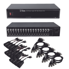 Kit de 16 canales para transmisión de poder y video HD a 300 mts